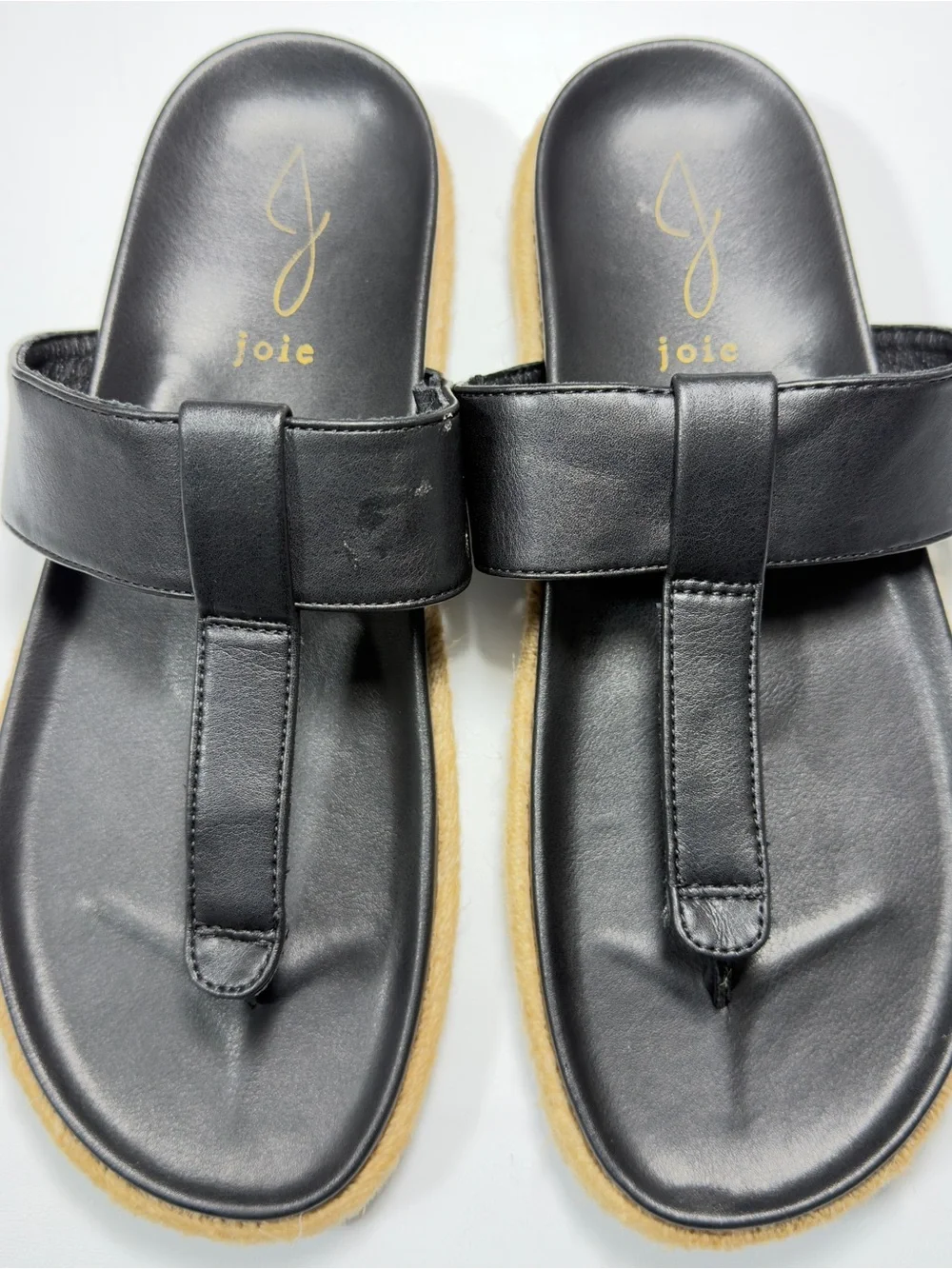 Women’s Joie Size 9M Black Espadrilles Natural Jute Sandals